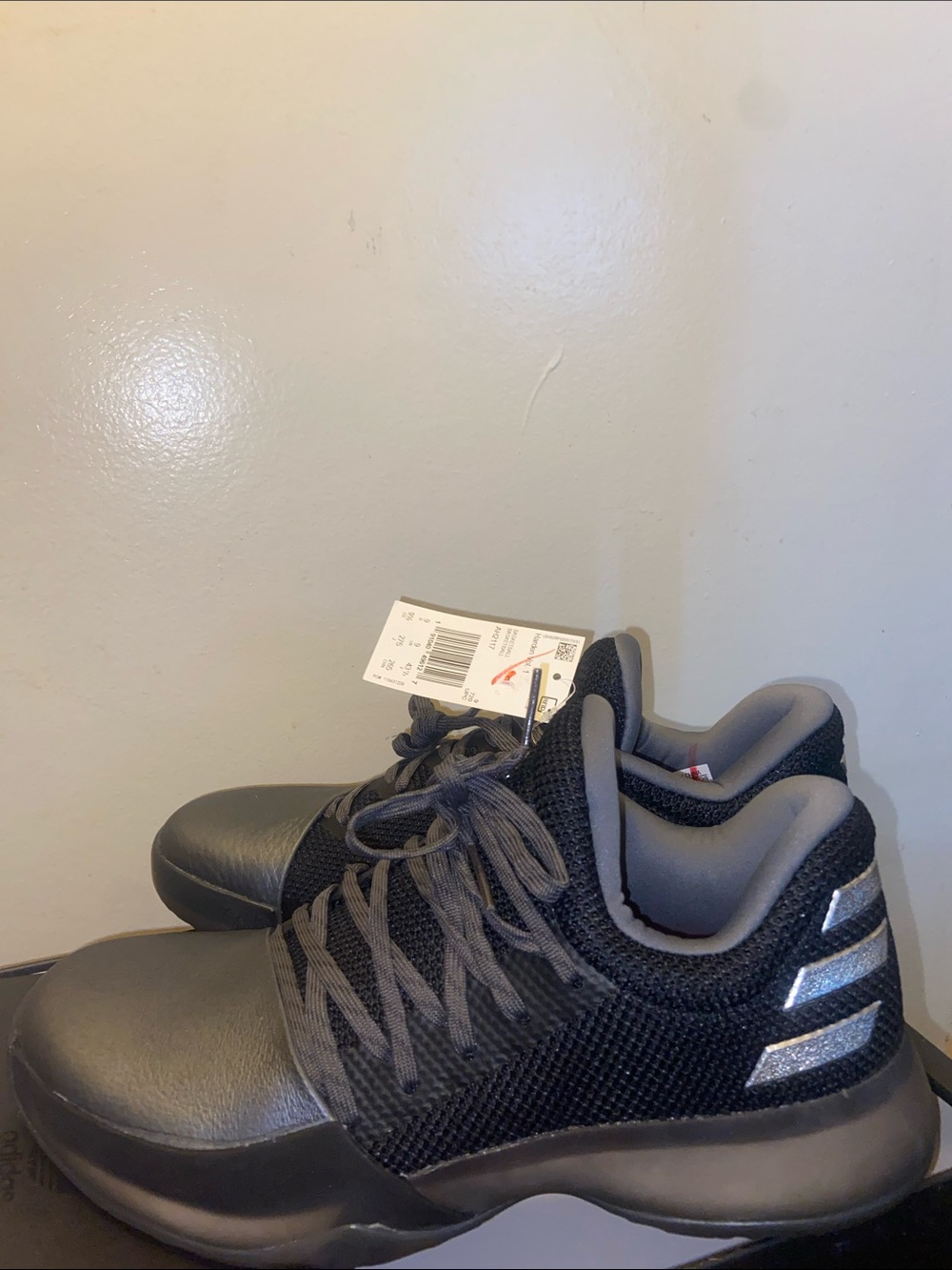 James Harden Black and Gray Knit Adidas Volume 1 Low-Top Sneakers